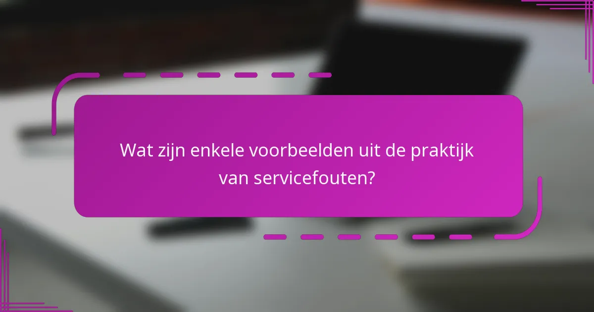 Wat zijn enkele voorbeelden uit de praktijk van servicefouten?